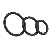 Набор из 3 чёрных колец различного диаметра - Baile - в Черкесске купить с доставкой
