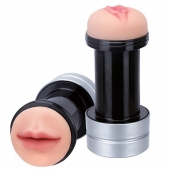 Двусторонний мастурбатор REALSTUFF 2 IN 1 HUMMER MOUTH   VAGINA - ротик и вагина - Dream Toys - в Черкесске купить с доставкой