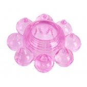 Розовое гелевое эрекционное кольцо-цветок - Toyfa Basic - в Черкесске купить с доставкой