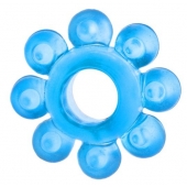 Голубая гелевая насадка-цветок - Toyfa Basic - в Черкесске купить с доставкой