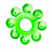 Зеленое эрекционное кольцо-цветок - Toyfa Basic - в Черкесске купить с доставкой