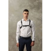 Черная мужская кожаная портупея №4 - БДСМ Арсенал - купить с доставкой в Черкесске