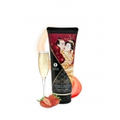 Массажный крем для тела с ароматом клубники и шампанского Sparkling Strawberry Wine - 200 мл. - Shunga - купить с доставкой в Черкесске