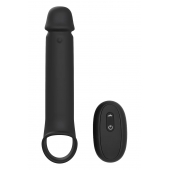 Черная насадка-удлинитель с вибрацией Vibrating Extender With Remote - Dream Toys - в Черкесске купить с доставкой