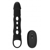 Черная насадка-удлинитель Vibrating Extender With Remote с вибрацией - Dream Toys - в Черкесске купить с доставкой