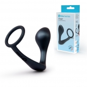 Черное эрекционное кольцо со стимулятором простаты Ringer Cock Ring   Plug - b-Vibe - в Черкесске купить с доставкой