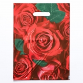 Пакет с цветочным принтом и вырубной ручкой (30х40 см) - Сима-Ленд - купить с доставкой в Черкесске