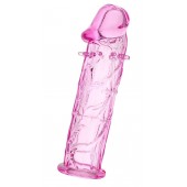 Розовая насадка фаллической формы - 12,5 см. - A-toys - в Черкесске купить с доставкой