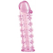 Розовая насадка на пенис с шипами - 12,5 см. - A-toys - в Черкесске купить с доставкой