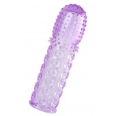 Фиолетовая рельефная насадка на пенис - 13,5 см. - A-toys - в Черкесске купить с доставкой