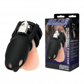 Черная клетка для пениса Silicone Small 2 in Cock Cage With Ball Divider - BlueLine - купить с доставкой в Черкесске