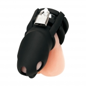 Черная клетка для пениса Silicone Small 2 in Cock Cage With Ball Divider - BlueLine - купить с доставкой в Черкесске