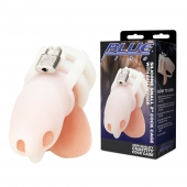 Белая клетка для пениса Silicone Small 2 in Cock Cage With Ball Divider - BlueLine - купить с доставкой в Черкесске