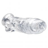 Прозрачная насадка для увеличения члена Realistic Clear Penis Enhancer and Ball Stretcher - 20,3 см. - XR Brands - в Черкесске купить с доставкой
