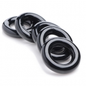 Комплект из 5 черных эрекционных колец для мошонки Ring Master Custom Ball Stretcher Kit - XR Brands - в Черкесске купить с доставкой