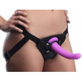 Лиловый поясной страпон Navigator Silicone G-Spot Dildo with Harness - 17,8 см. - XR Brands - купить с доставкой в Черкесске