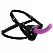 Лиловый поясной страпон Navigator Silicone G-Spot Dildo with Harness - 17,8 см. - XR Brands - купить с доставкой в Черкесске