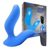 Синий вибромассажер простаты 3,5’’ Remote Control Curve P-spot Massager - 12 см. - Erokay - в Черкесске купить с доставкой