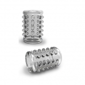 Прозрачная насадка на пенис с шишечками STAY HARD COCK SLEEVE 02 CLEAR - Blush Novelties - в Черкесске купить с доставкой