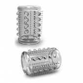 Прозрачная насадка с шипами и шишечками STAY HARD COCK SLEEVE 03 CLEAR - Blush Novelties - в Черкесске купить с доставкой