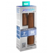 Коричневая насадка на член 2  Silicone X-tension - 20,3 см. - Pipedream - в Черкесске купить с доставкой