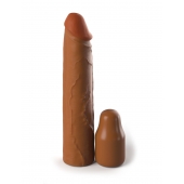 Коричневая насадка на член 2  Silicone X-tension - 20,3 см. - Pipedream - в Черкесске купить с доставкой