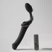 Черный безремневой вибрострапон Strap-On-Me Multi Orgasm Size XL - Strap-on-me - купить с доставкой в Черкесске