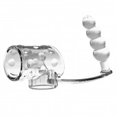 Прозрачная насадка на пенис и мошонку с анальным стимулятором Rilley - Baile - в Черкесске купить с доставкой
