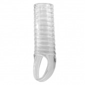 Прозрачная насадка на пенис с ребрышками и подхватом мошонки - Baile - в Черкесске купить с доставкой