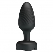 Черная анальная вибропробка с подсветкой Osborn - 9,8 см. - Baile