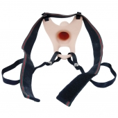 Телесный полый страпон на ремешках - 16,5 см. - Boys of Toys - купить с доставкой в Черкесске