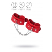 Красные кожаные наручники-браслеты со скруглёнными углами - Pecado - купить с доставкой в Черкесске