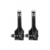 Черные подвесы с белой строчкой - Pecado - купить с доставкой в Черкесске