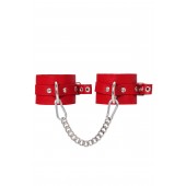 Красные мягкие кожаные оковы с люверсами - Pecado - купить с доставкой в Черкесске