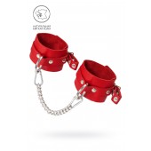 Красные мягкие кожаные оковы с люверсами - Pecado - купить с доставкой в Черкесске