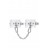 Белые мягкие кожаные оковы с люверсами - Pecado - купить с доставкой в Черкесске