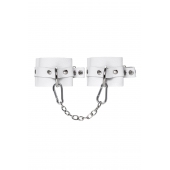 Белые мягкие кожаные наручники с люверсами - Pecado - купить с доставкой в Черкесске