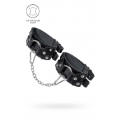 Черные кожаные оковы с двумя ремешками - Pecado - купить с доставкой в Черкесске