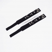 Черные кожаные оковы с регулируемыми ремешками - Crazy Handmade - купить с доставкой в Черкесске