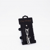 Черные кожаные наручники с хромированной фурнитурой - Crazy Handmade - купить с доставкой в Черкесске