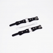 Черные кожаные наручники с кольцом - Crazy Handmade - купить с доставкой в Черкесске