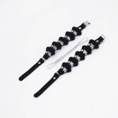 Черные кожаные наручники из звеньев - Crazy Handmade - купить с доставкой в Черкесске