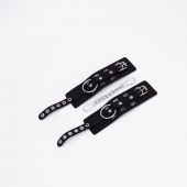 Черные кожаные наручники Sex - Crazy Handmade - купить с доставкой в Черкесске