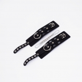 Черные кожаные наручники Sex - Crazy Handmade - купить с доставкой в Черкесске
