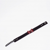 Черный ошейник с красным декором и строчкой - Crazy Handmade - купить с доставкой в Черкесске