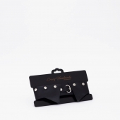 Черный однослойный кожаный ошейник с имитацией воротничка - Crazy Handmade - купить с доставкой в Черкесске