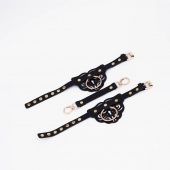 Черные оковы с золотистой фурнитурой - Crazy Handmade - купить с доставкой в Черкесске