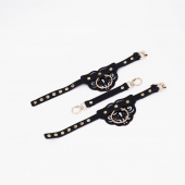 Черные оковы с золотистой фурнитурой - Crazy Handmade - купить с доставкой в Черкесске