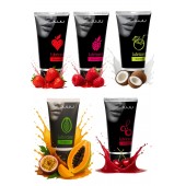 Набор из 5 съедобных лубрикантов JUJU (клубника, малина, тропические фрукты, вишня, кокос) - JuJu - купить с доставкой в Черкесске