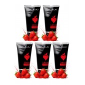 Набор из 5 съедобных лубрикантов JUJU со вкусом клубники - JuJu - купить с доставкой в Черкесске